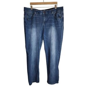 Democracy "Ab" Solution‎ Jeans Women's 20W Distressed Straight Leg Denim Blue